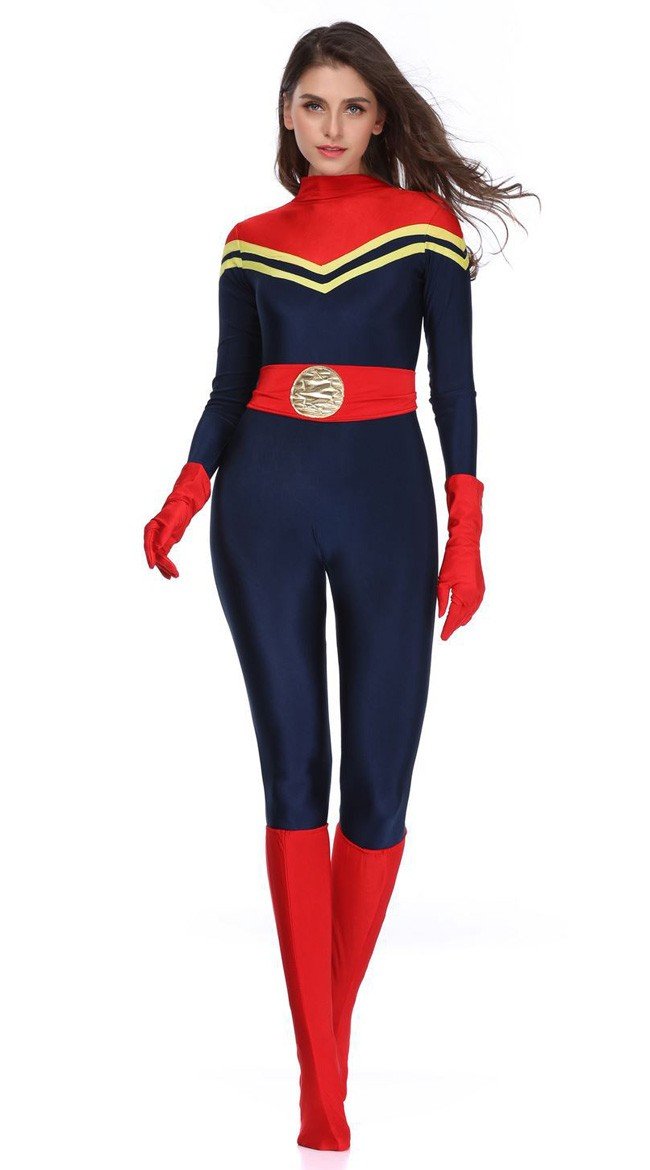 Kvinder Avengers Captain Marvel Kostume