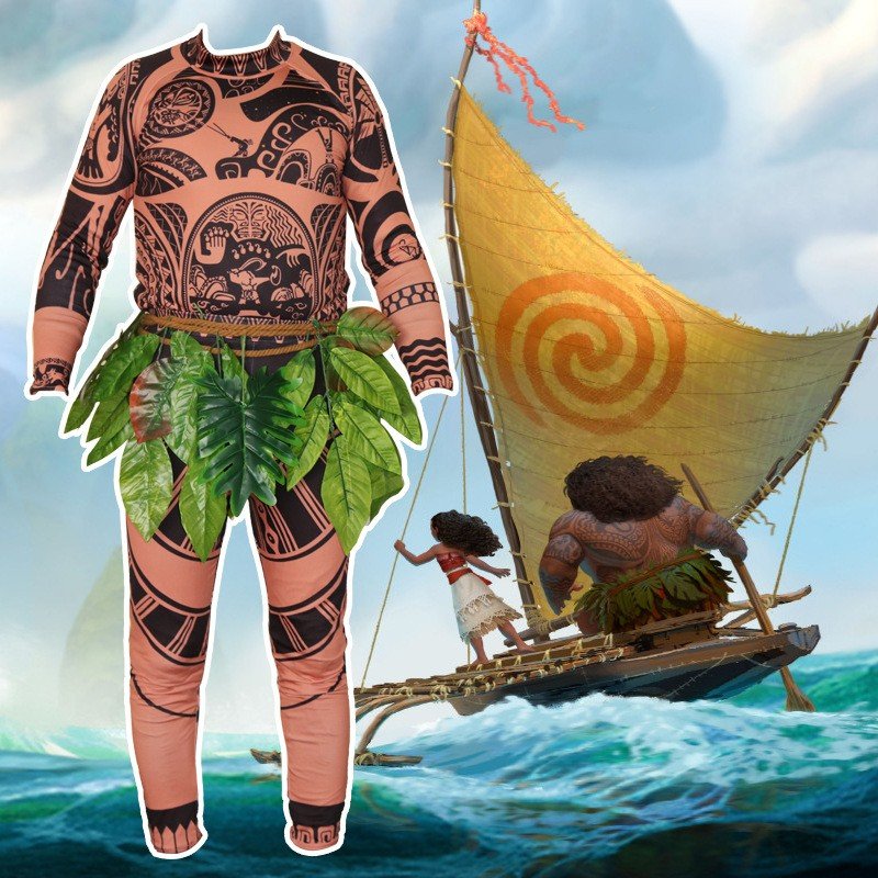 Maui Kostume til Børn Film Vaiana Moana Prinsesse Kostumer