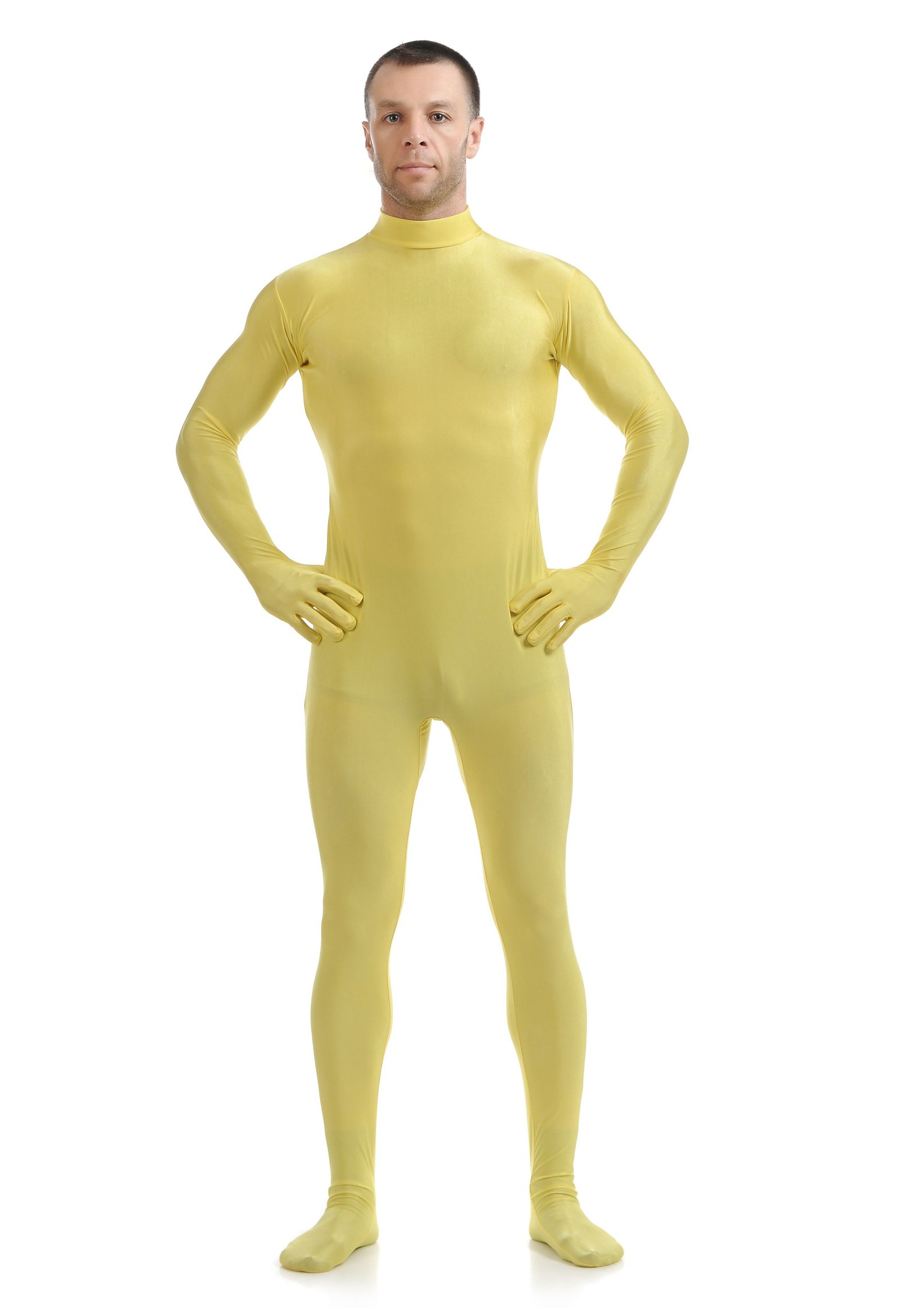 Lycra Spandex Skinsuits til Mænd Second Skin Kostume Gul