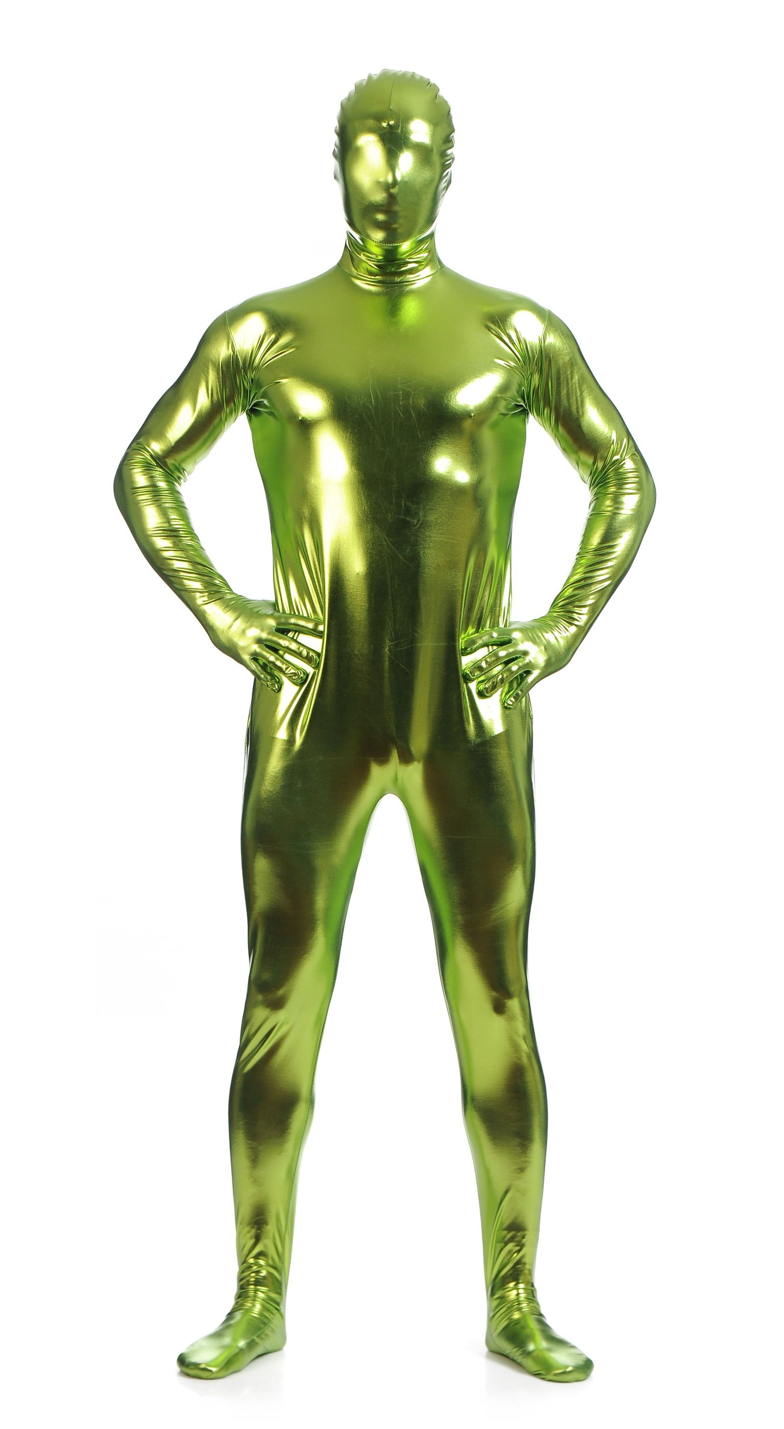 Morphsuits Mænd All Inclusive Metallic Skinnende Dragt Grøn Gul