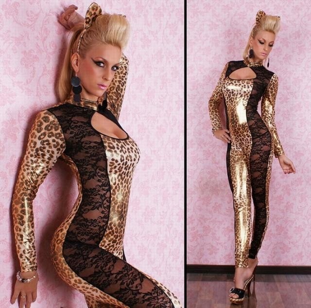 Blonder Gennembrudt Catwoman Leopard Kostume