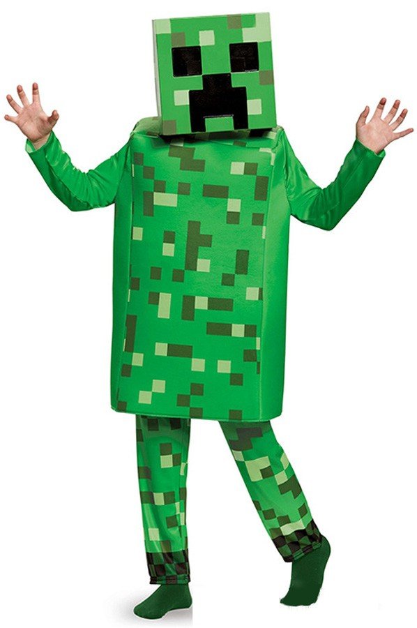 Børn Forklædning Creeper kostume Minecraft Kostumer Grøn