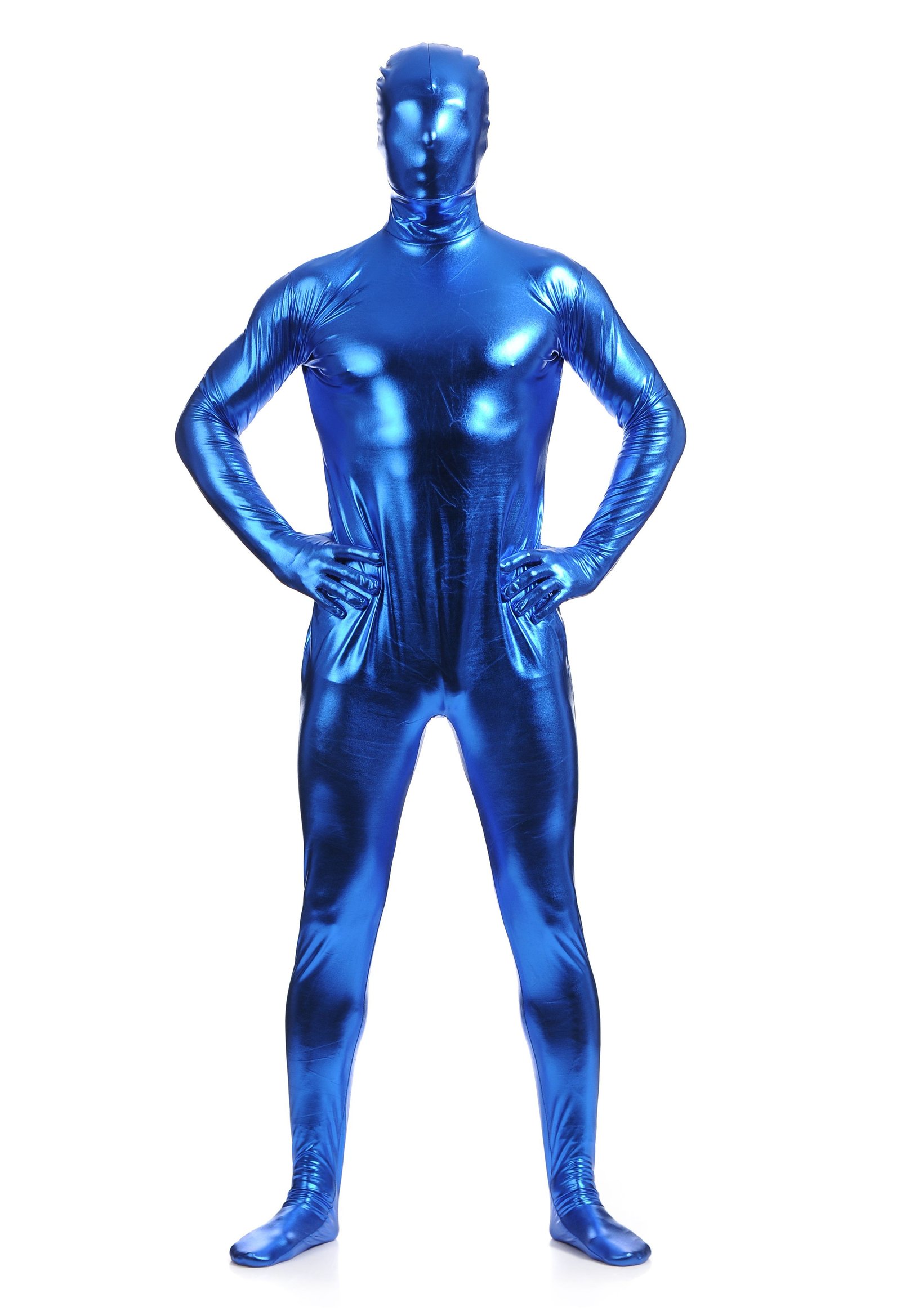 Morphsuits Mænd All Inclusive Metallic Skinnende Dragt Blå