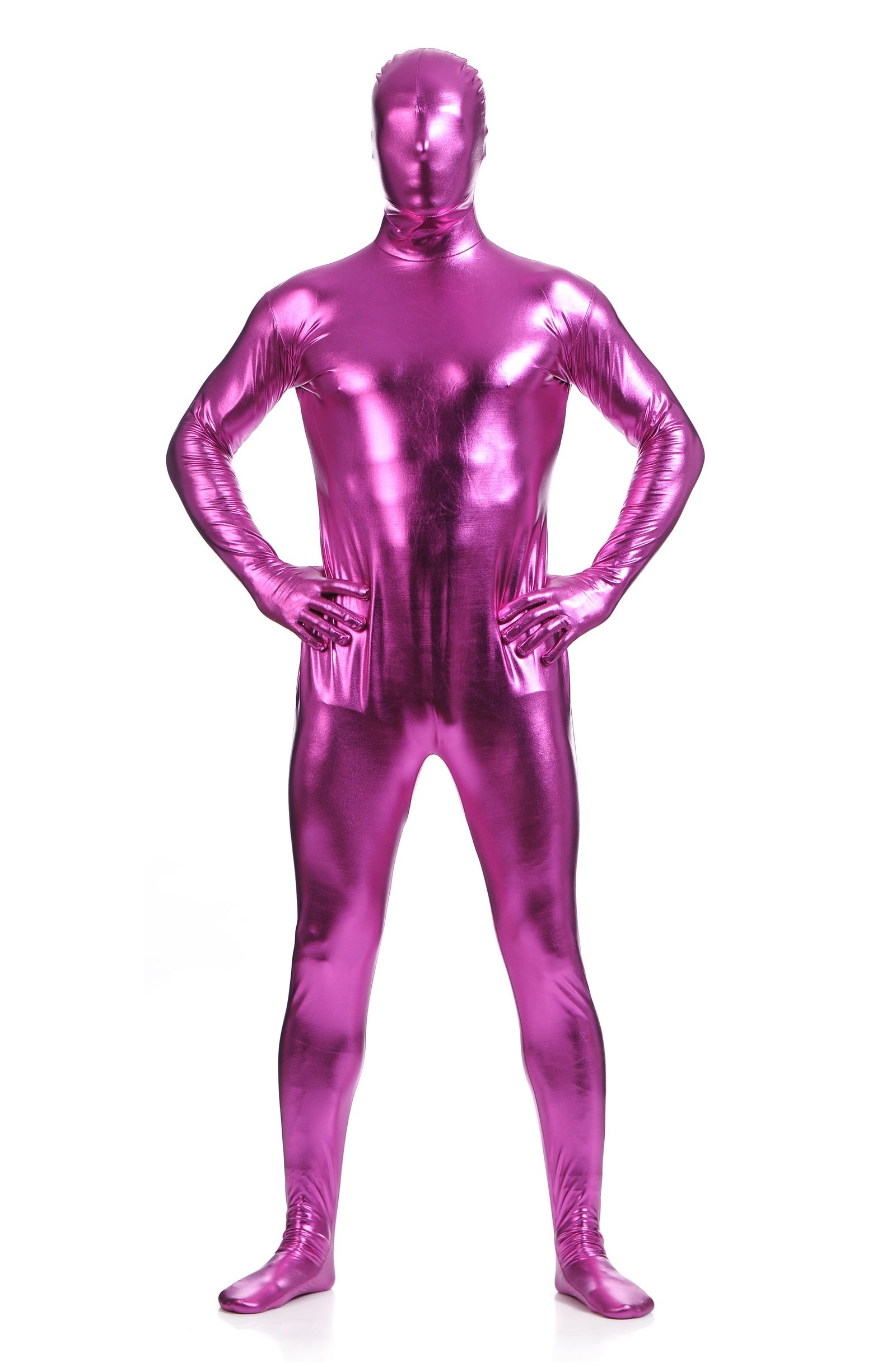 Morphsuits Mænd All Inclusive Metallic Skinnende Dragt Rose Rød