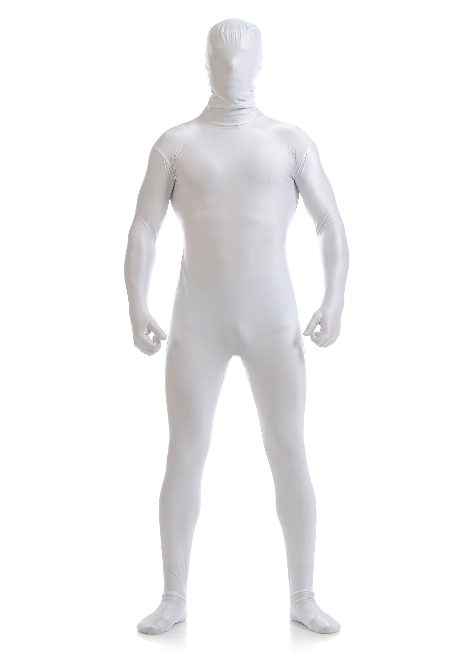 Mænd Lycra Spandex All Inclusive Skinsuit Hvid