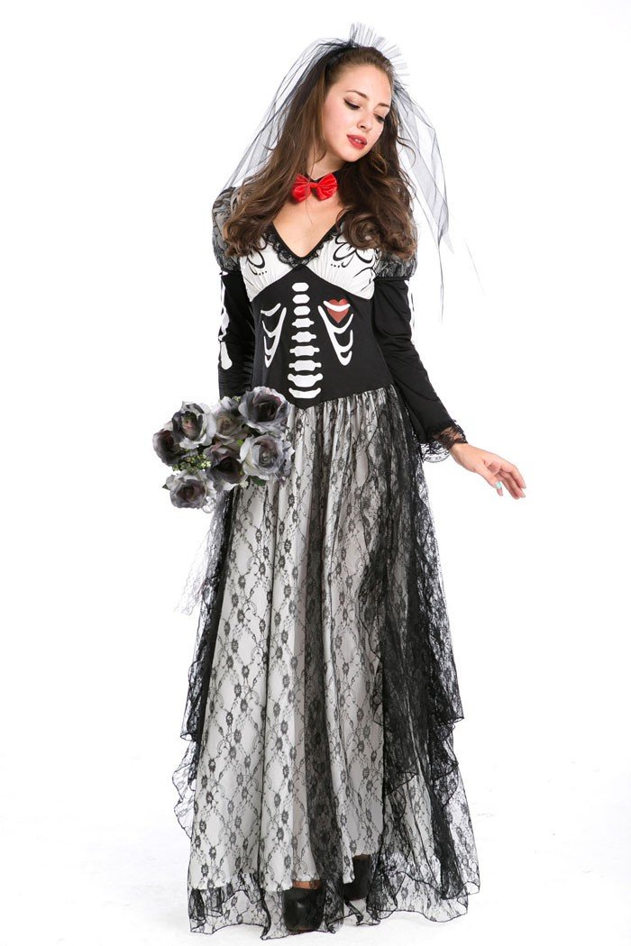 Halloween Skelet Zombie Brude Kostume