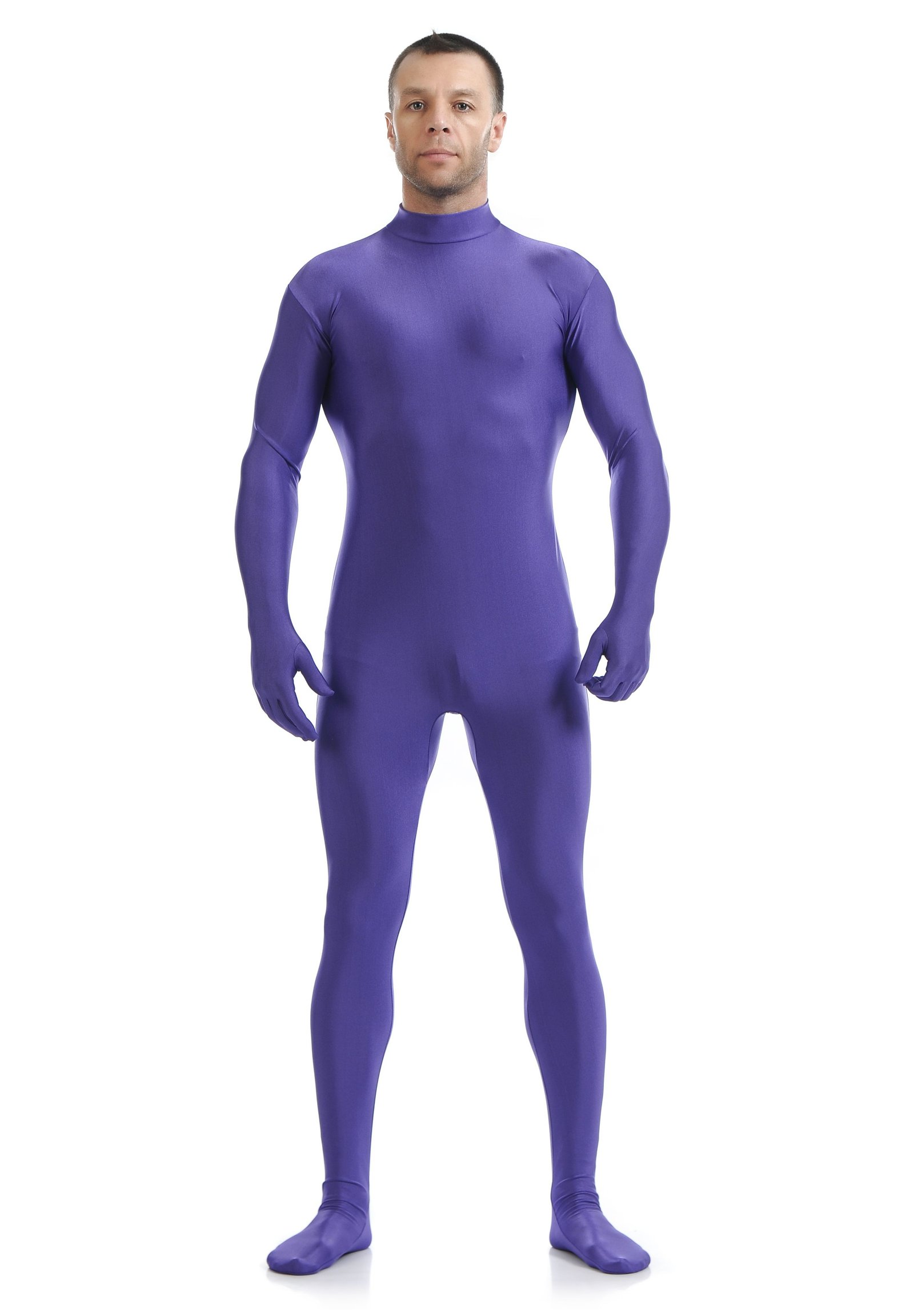 Lycra Spandex Skinsuits til Mænd Second Skin Kostume Lilla