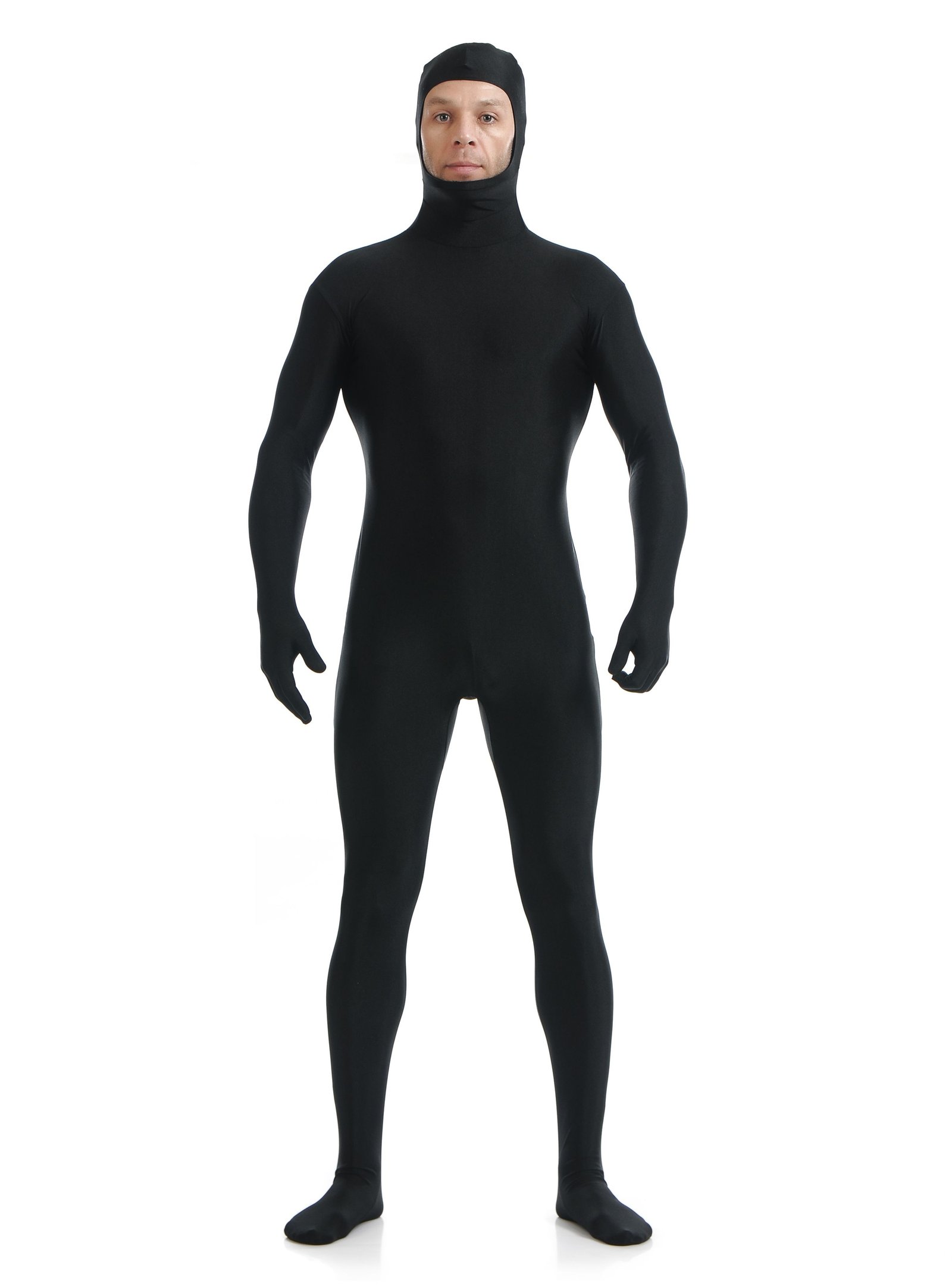 Skinsuits Mænd Lycra Spandex Åbne Ansigt Second Skin Suit Sort