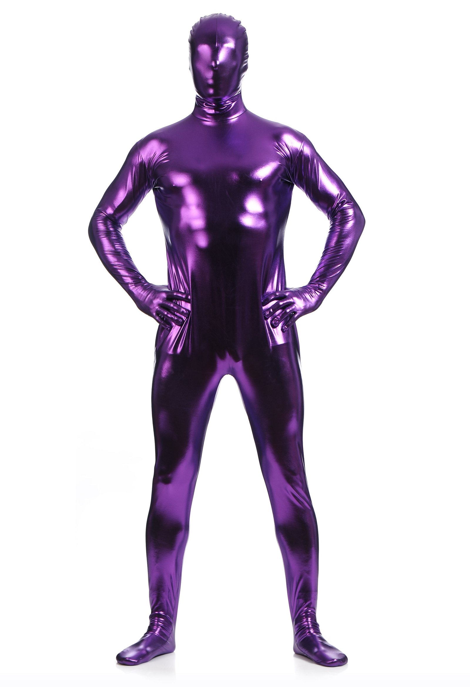 Morphsuits Mænd All Inclusive Metallic Skinnende Dragt Lilla