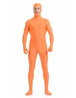 Skinsuits Mænd Lycra Spandex Åbne Ansigt Second Skin Suit Orange