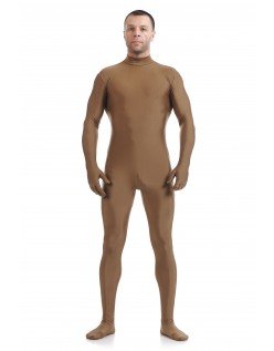 Lycra Spandex Skinsuits til Mænd Second Skin Kostume Kaffe