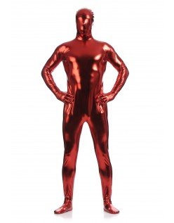 Morphsuits Mænd All Inclusive Metallic Skinnende Dragt Mørke Rød