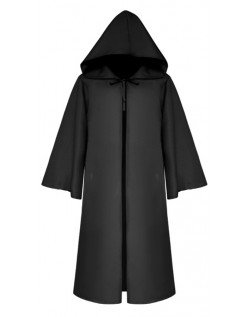 Star Wars Lang Jedi Kåbe Med Hætte Darth Vader Kappe Sort Middelalderlig Munkekåbe Præstkåbe Ridderkappe
