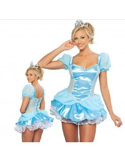 Blå Prinsesse Kostume