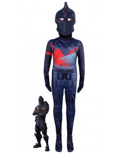 Fortnite Sort Ridder Kostume til Børn Halloween Music Cosplay Fastelavn Kostume Jumpsuit