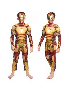 Avengers Iron Man Mark VII Klassisk Muskel Kostume Til Børn Gul