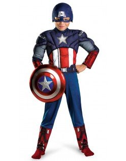 Klassisk Captain America Muskel Kostume Til Børn