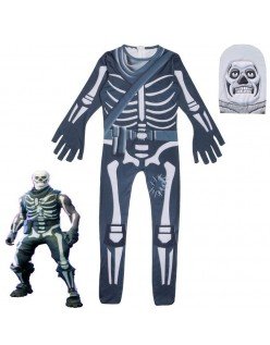 Fortnite Skull Trooper Kostume Barn Voksne Halloween Skelet Kostumer