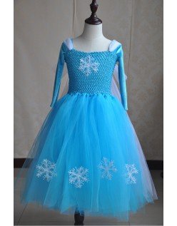 Deluxe Frozen Elsa Prinsessekjole Piger Tutu Kjole