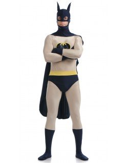 Klassisk Skinnende Spandex Batman Kostume Til Voksne