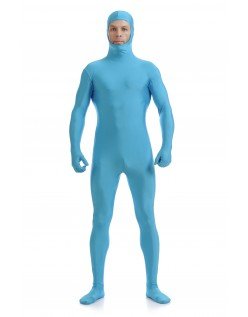 Skinsuits Mænd Lycra Spandex Åbne Ansigt Second Skin Suit Blå