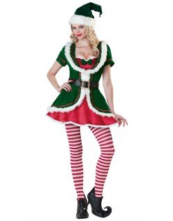 Elf Julemandens Hjælper Kostume Dame