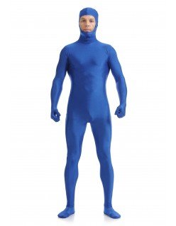 Skinsuits Mænd Lycra Spandex Åbne Ansigt Second Skin Suit Mørkeblå