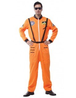 Voksne Astronaut Kostume Til Mænd Orange