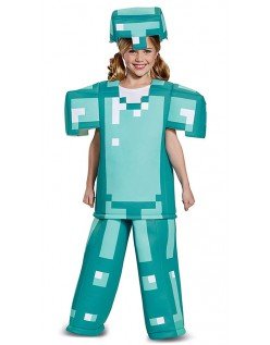 Prestige Minecraft Diamant Armor Kostume Til Piger