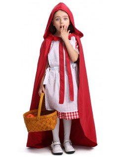 Deluxe Børn Lille Rødhætte Kostume til Halloween