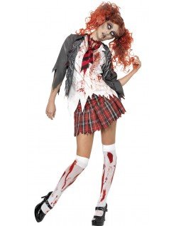 Levende Død Zombie Skolepige Kostume