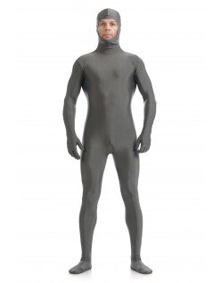 Skinsuits Mænd Lycra Spandex Åbne Ansigt Second Skin Suit Grå