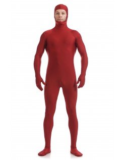 Skinsuits Mænd  Lycra Spandex Åbne Ansigt Second Skin Suit Mørkerød