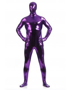 Morphsuits Mænd All Inclusive Metallic Skinnende Dragt Lilla