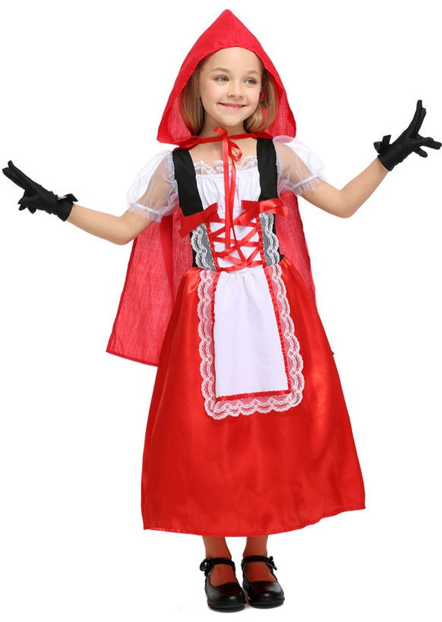 Børn Halloween Lille Rødhætte Kostume